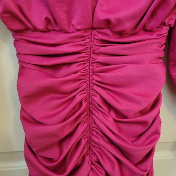 House of CB Giorgiana Satin Draped Pink Mini Dress - Picture 7 of 11